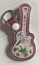 Load image into Gallery viewer, Pink Floral Guitar Keychains
